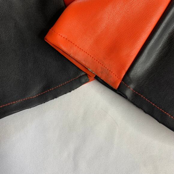 I.AM.GIA Faux Leather Moto Pants Orange Black Size M - Picture 14 of 16